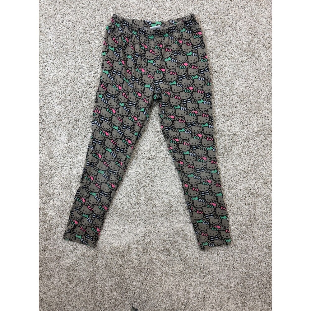 Hello Kitty Sanrio Girls Size 8/10 Gray All Over Print Leggings Stretch Pants